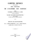Télécharger le livre libro Comptes Rendus Hebdomadaires Des Séances De L'académie Des Sciences